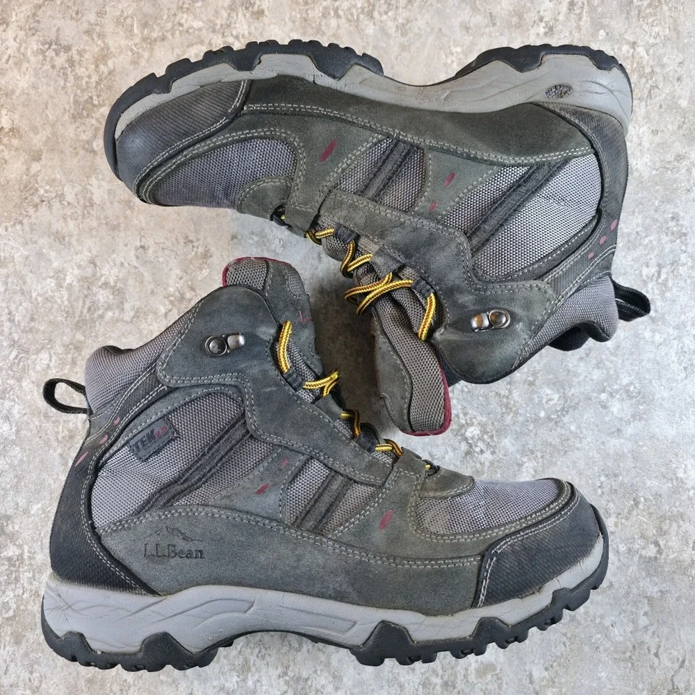 LL‎ BEAN Hiking Boots 299636 Men's Size 9 M Brown Gray Tek 2.5 WATERPROOF